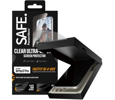 PanzerGlass CUSTOMIZED OR_BE - SAFE. by PanzerGlass® Screen Protector iPhone 18 Pro | Ultra-Wide Fit w. FASTFIT IN-A-BOX