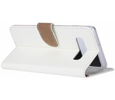 Luxe Lederen Bookcase hoesje voor de Samsung Galaxy S10 - Wit (Galaxy S10) Wit