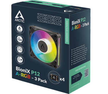 ARCTIC BioniX P14 A-RGB, 3-pack, Zwart, 140mm