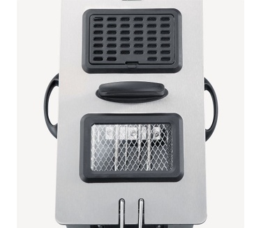 Severin S72431 FR 2431 friteuse (2.000 W, 3 l capaciteit, 400 g, hoeveelheid frituur) roestvrij staal/zwart