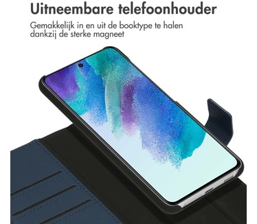 Accezz Premium Leather 2 in 1 Wallet Bookcase Samsung Galaxy S21 FE - Donkerblauw
