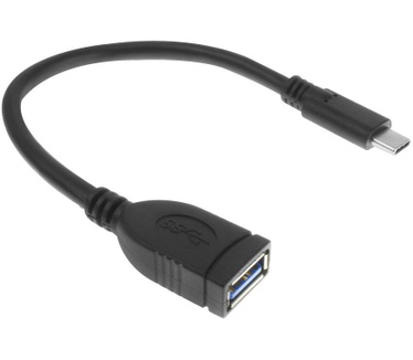 ACT USB 3.2 Gen2 OTG kabel C male - A female 0,2 meter Zwart