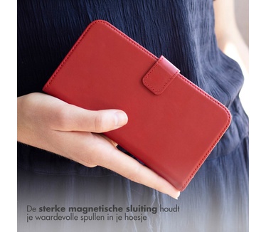 Selencia Echt Lederen Bookcase Samsung Galaxy S23 - Rood