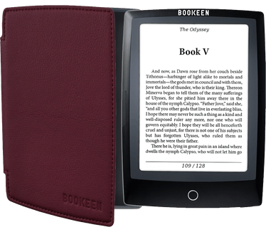 Bookeen CyBook Odyssey FrontLight2 + Rood Vermillon beschermhoes Zwart