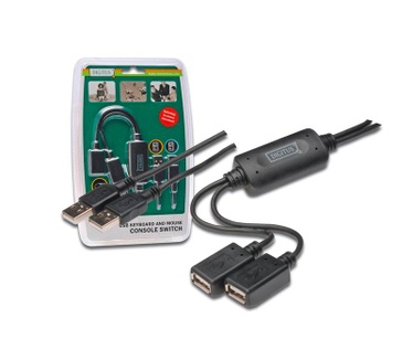 Digitus Micro 2-poorts switch voor USB toetsenbord en muis