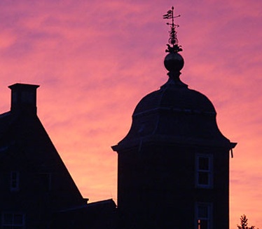 Dimage 7i review: foto kasteeltoren zonsondergang