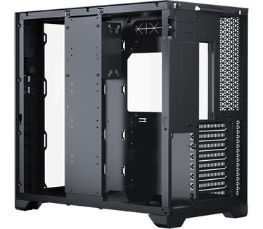 Metallic Gear Neo MetallicGear Qube, Dual Tempered Glass design, Dual Chamber ATX Mid-tower, Digital-RGB lighting, Dual System support, Black