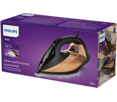 Philips 7000 Series DST7040/80 HV-stoomstrijkijzer zwart/goud