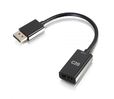 CablesToGo 8in DisplayPort[TM] Mannelijk naar HDMI[R] Vrouwelijke Passieve Adapteromvormer - 4K 30Hz