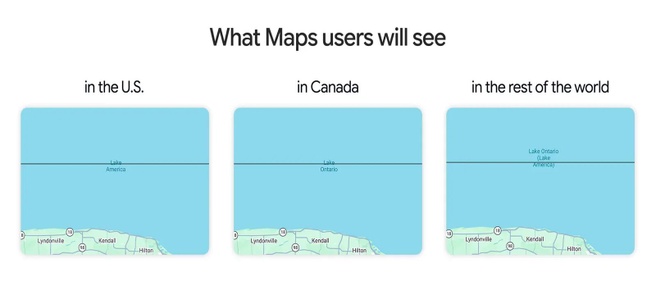 Lake Ontario/Lake America in Google Maps