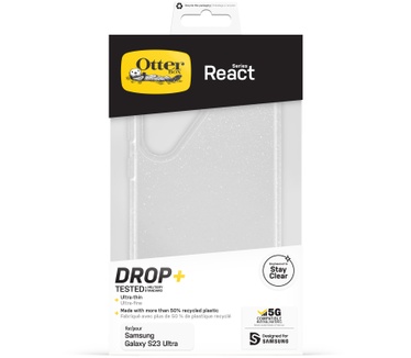 Otterbox OtterBox React-hoesje voor Galaxy S23 Ultra, schokbestendig, valbestendig, ultradun, beschermende, getest volgens militaire standaard, Antimicrobieel, Stardust