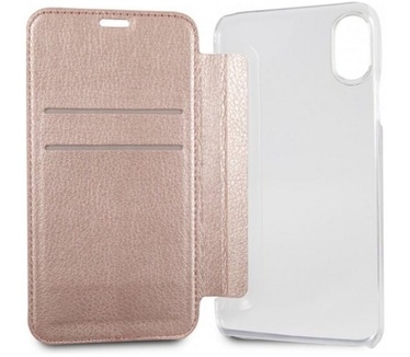 Guess IriDescent Book Case voor Apple iPhone XR (6.1") - Roségoud  Rosé Goud