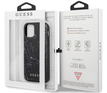 Guess Marble Hard Case - Apple iPhone 12 Pro Max (6.7") - Zwart  Zwart