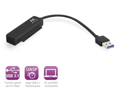 Ewent Ew7017 usb 3.1 to 2.5" sata ssd/hdd Eenh. 1 stk (EW7017)