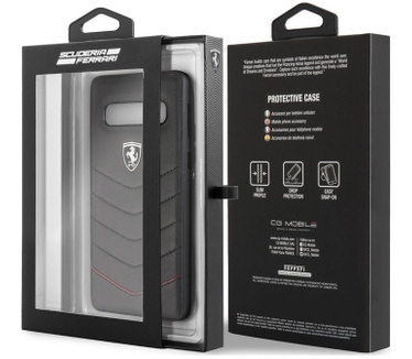 Ferrari Heritage Leather Hard Case - Samsung Galaxy S10 - Zwart  Zwart