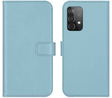 Selencia Echt Lederen Bookcase Samsung Galaxy A52(s) (5G/4G) -Lichtblauw