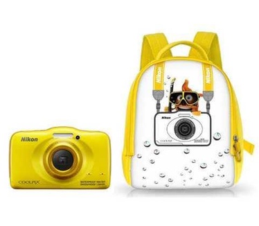 Nikon Coolpix S32 + Rugzak Geel