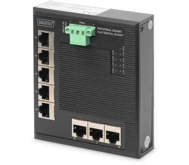 Digitus Industrial 8-Port Gigabit Switch, Flat, Unmanaged