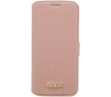 Guess Saffiano PU Leder BookCase - Samsung Galaxy S7 Edge - Rosé Roze