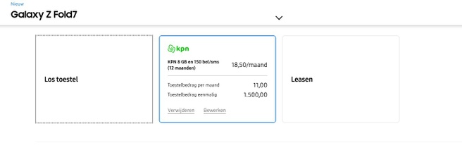 Samsung.com met KPN-abonnement