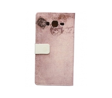 Merkloos Samsung Galaxy J5 Cute USA Cat Leather Stand Hoesje