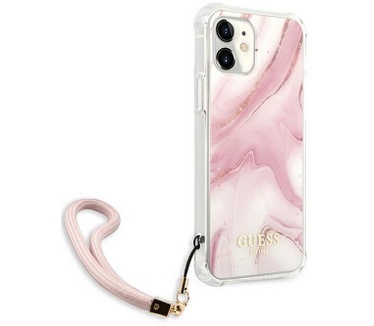 Guess Marble Shockproof Back Case - iPhone 12 Mini (5.4") - Roze Roze