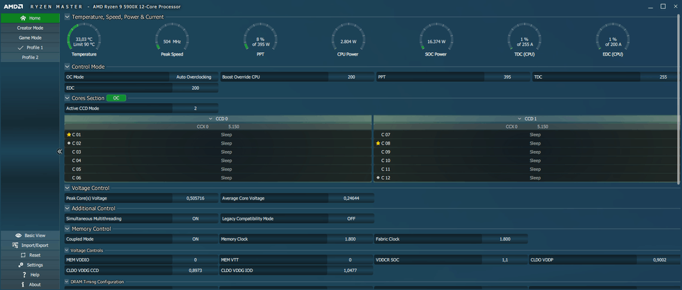 AMD Ryzen Master screenshot