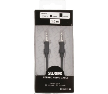 Sweex Stereo audio kabel 3.5 mm male - male 1.00 m zwart