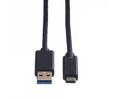 Roline USB 3.1 kabel, A-C, M/M 1 m Zwart