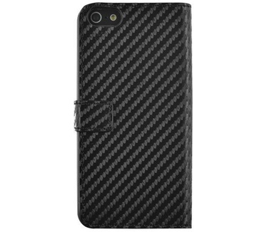 BMW Apple iPhone 6 / 6S Carbon-Look Bookcase hoesje met strepen - Zwart Zwart