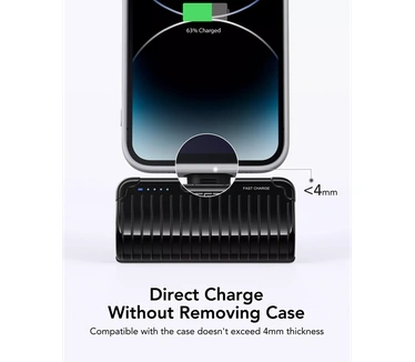 VEGER powerbank 5000 mAh with built-in connector Lightning PlugOn PD QC3.0 3A 20W W0558P black