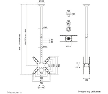 Neomounts by Newstar Neomounts by Newstar TV/monitor plafondsteun