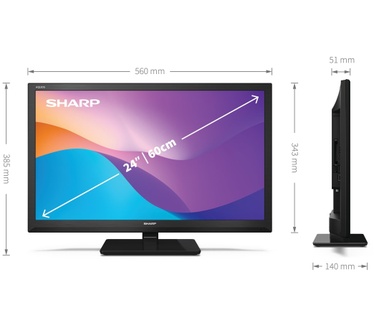 Sharp 24BI2EA Zwart (buitenlands model)