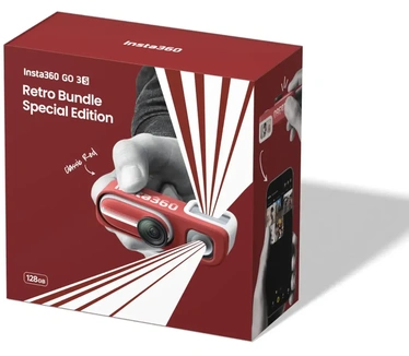 Insta360 GO 3S Retro Bundle (Special Edition), zonder Action Pod, 64GB opslag Rood