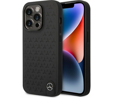 Mercedes-Benz Stars Leather Case iPhone 14 Pro Max (6.7") - Zwart Zwart
