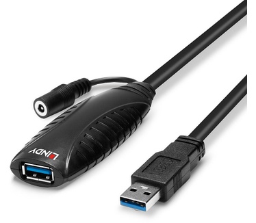 Lindy 10m USB 3.0 Zwart