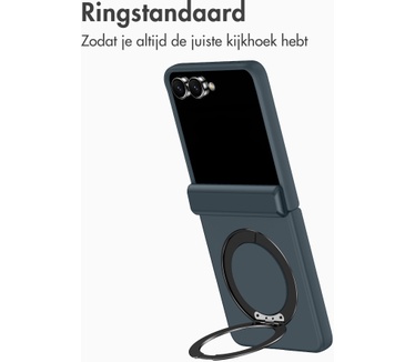 Accezz Color Backcover met MagSafe en Ringstand voor de Samsung Galaxy Z Flip 8 - Donkerblauw