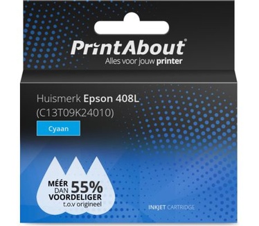 PrintAbout Huismerk Epson 408L (C13T09K24010) Inktcartridge Cyaan Hoge capaciteit