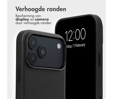 Accezz Leather Bookcase 2-in-1 met MagSafe voor de Apple iPhone 18 Pro / 17 Pro - Onyx Black