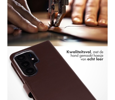 Selencia Echt Leren Bookcase Samsung Galaxy S26 Ultra - Bruin