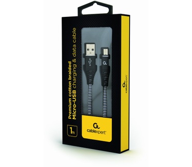 Gembird CC-USB2B-AMMBM-1M-BW Wit, Zwart