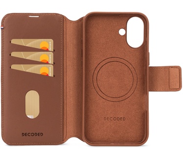 Decoded Leather Detachable Wallet iPhone 16 Tan (iPhone 16) Zwart