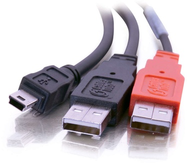 CablesToGo USB Mini-B/USB A Y-Cable