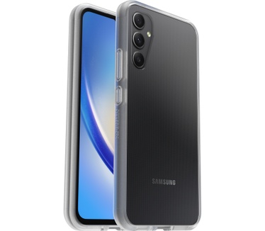Otterbox OtterBox Drop Protection-bundel voor Galaxy A34 5G; React doorzichtige behuizing getest volgens militaire standaard en prestatie glazen schermbeschermer 2x antikrastechnologie