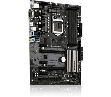 ASRock Z370 Pro4. Ondersteunde geheugen types: DDR4-SDRAM, Geheugen slots type: DIMM, Supported memory clock speeds: 2133,4266 MHz. Processorfamilie: Intel, Compatibele processors: Core i3,Core i5,Core i7, Processor socket: LGA 1151 (Socket H4). Ondersteu
