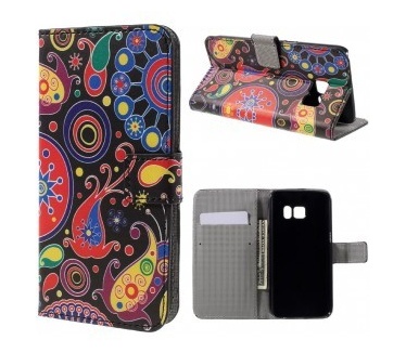 qMust Samsung Galaxy S7 Wallet Case - hoesje met stand - Paisley Flowers