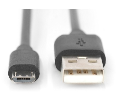 Digitus 1m, USB2.0-A/USB2.0 micro-B Zwart