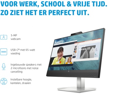 HP E24m G4 Zilver, Zwart