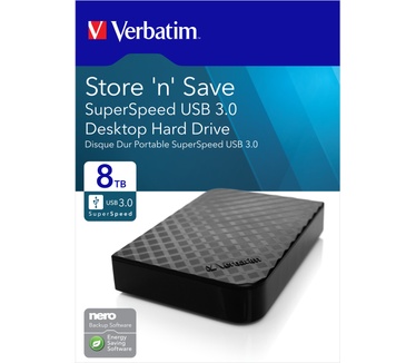 Verbatim Store 'n' Save USB 3.0 8TB Zwart