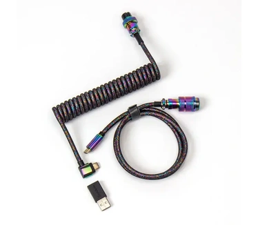 Keychron Premium Coiled Aviator Cable Zwart